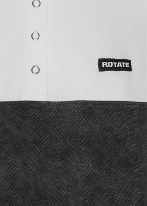 Pique longsleeve polo bluse Bright White ROTATE SUNDAY